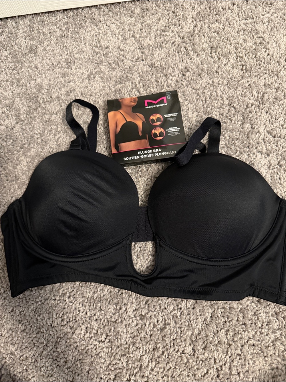 Maidenform Black Plunge Longline Padded Bra